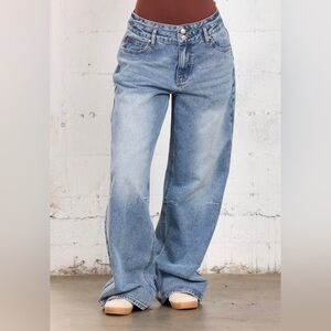 YOUNGLA W279 Sundown Baggy Jeans in Medium Wash Size Medium BRAND NEW W/ TAGS